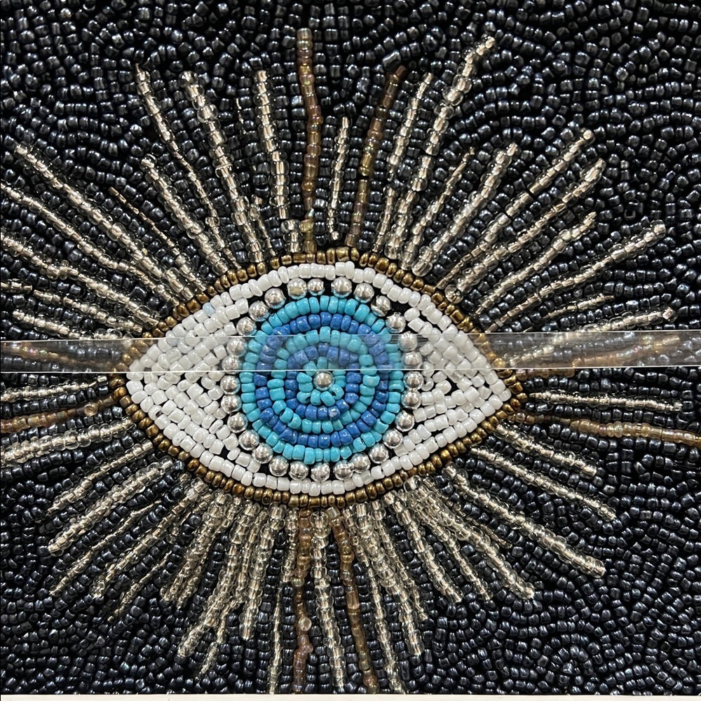 Sincerely Jules | Beaded Evil Eye 🪬 Wristlet/Wallet/Make-Up Bag - Picture 3 of 6